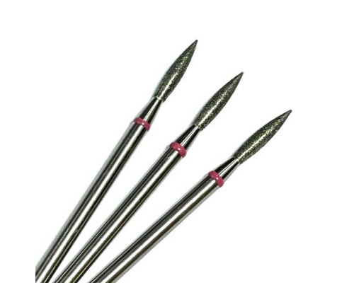 Фреза алмазная "пламя" 021 красная удлиненная