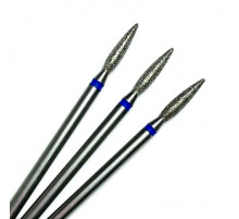 Фреза алмазная "пламя" 023 синяя удлиненная