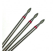 Фреза алмазная "эллипс/олива" 018 красная