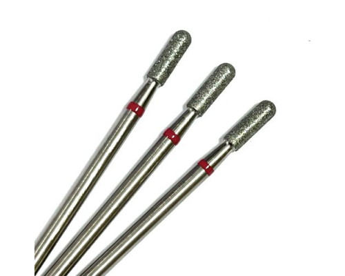 Фреза алмазная "цилиндр закругленный/микрофон" 025 красная